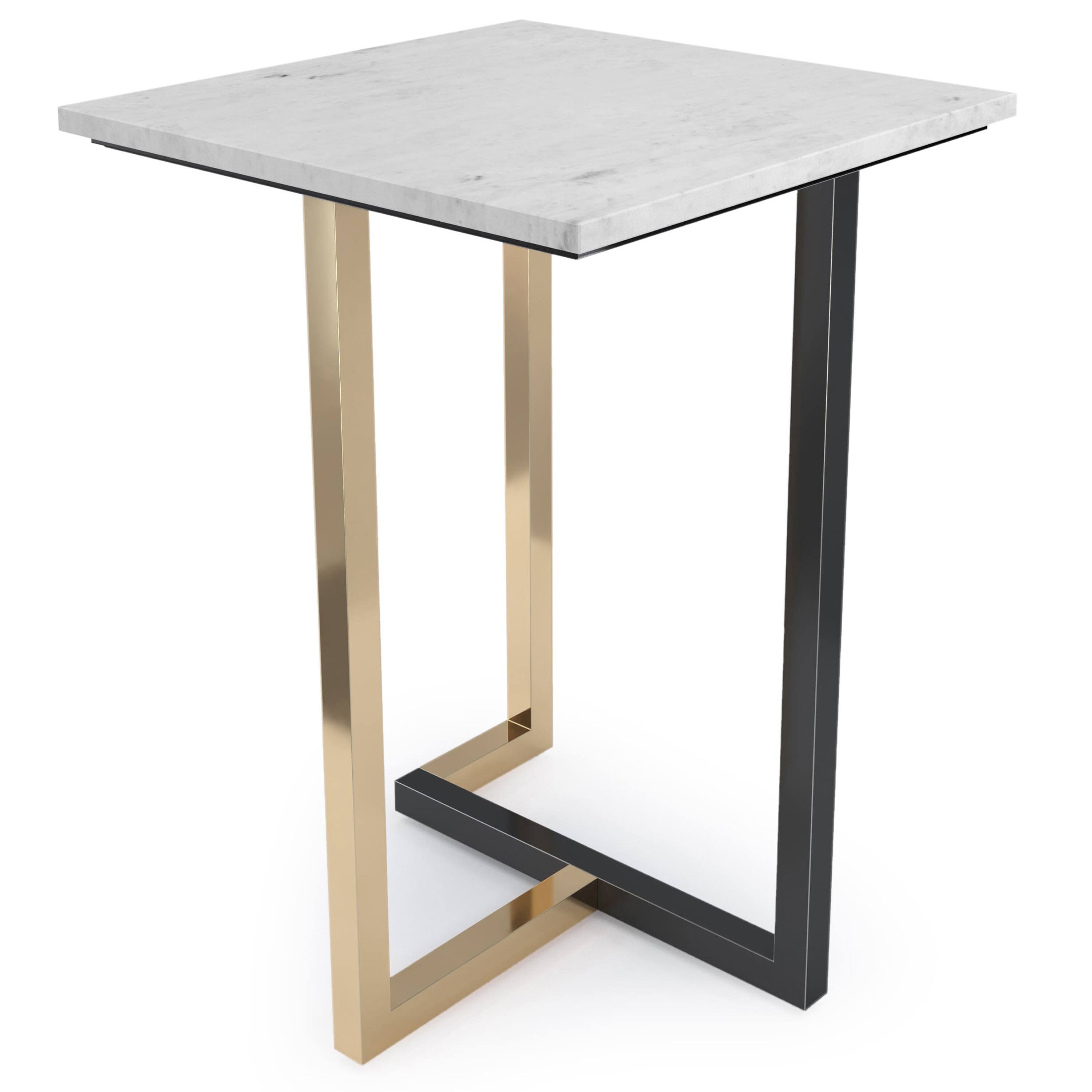 Angle. Simpli Home - Rendal Marble Side Table - White.