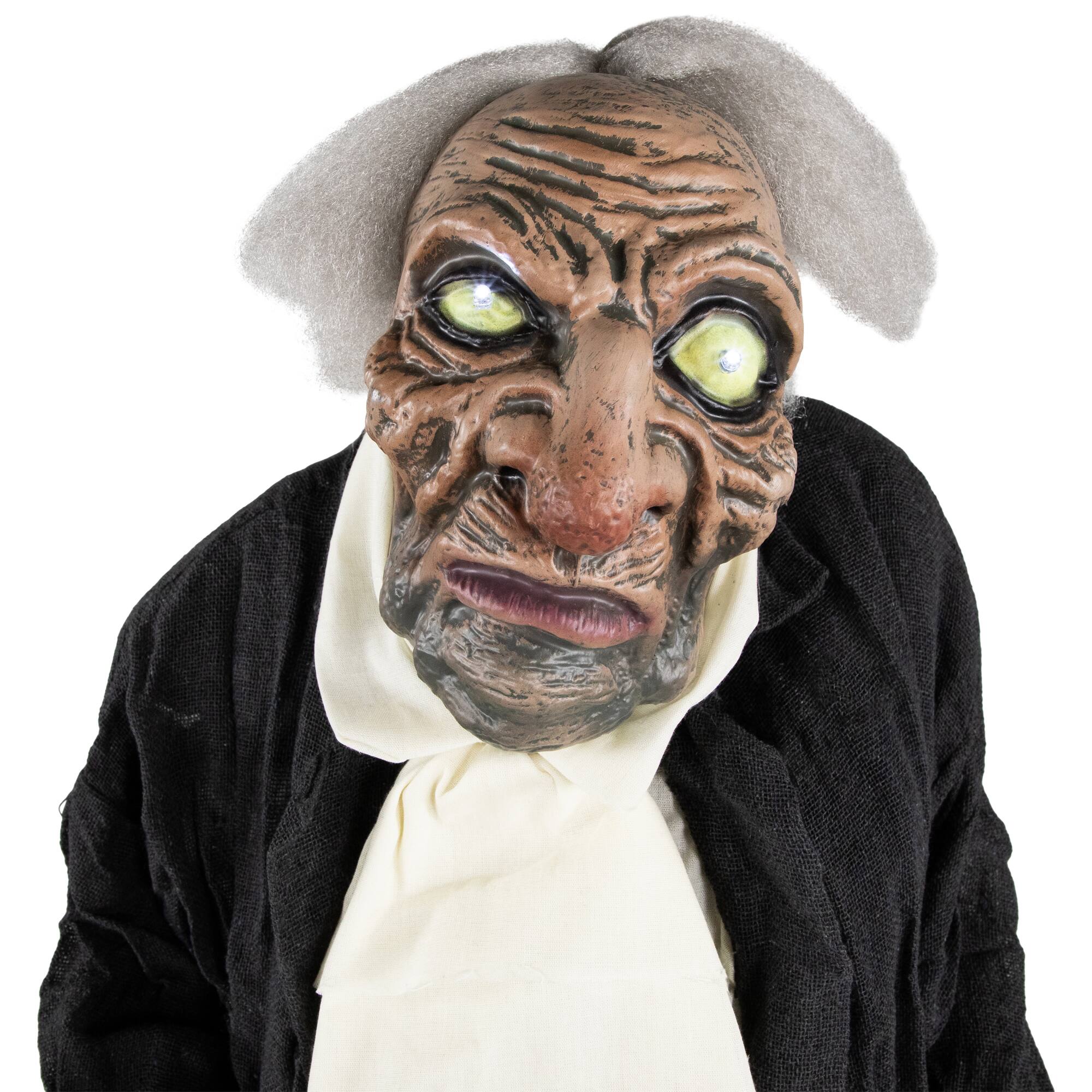 Alt View 4. Northlight - LED Lighted Animated Butler with Sound Halloween Decoration - 5.5' - Clear Lights - Gray.
