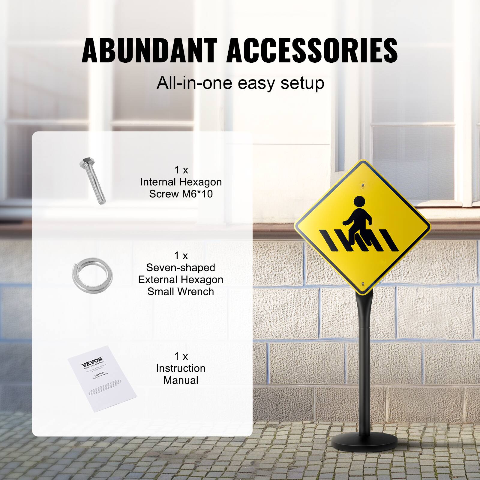 ABUNDANT ACCESSORIES  
All-in-one easy setup  
1 x Internal Hexagon Screw M6*10  
1 x Seven-shaped External Hexagon Small Wrench  
1 x Instruction Manual