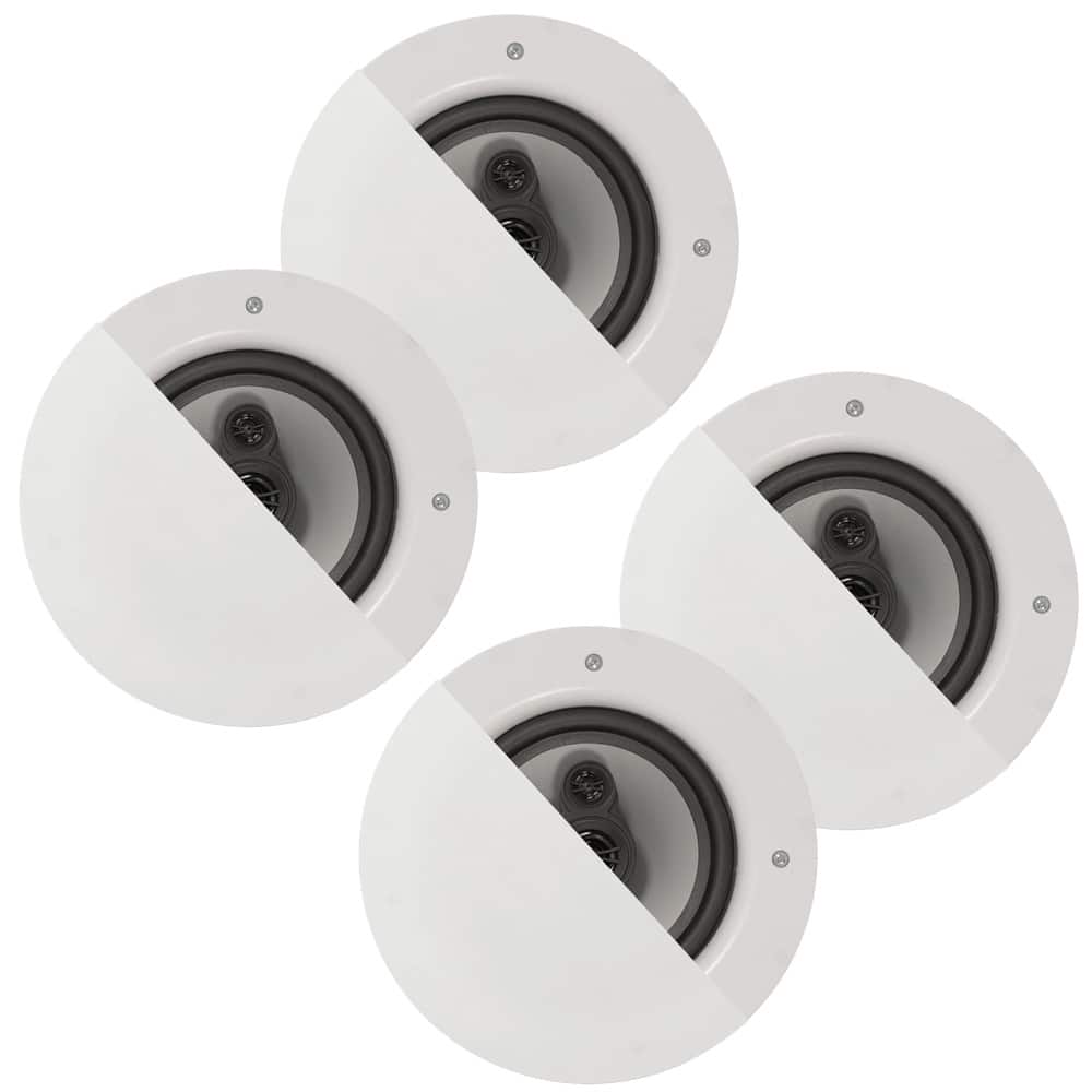 Acoustic Audio by Goldwood - CSic64 Frameless in Ceiling 6.5" Speaker 2 Pair Pack 3 Way Home Theater Speakers - Paintable White