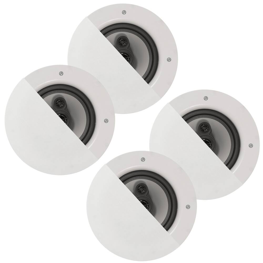 Front. Acoustic Audio by Goldwood - CSic64 Frameless in Ceiling 6.5" Speaker 2 Pair Pack 3 Way Home Theater Speakers - Paintable White.
