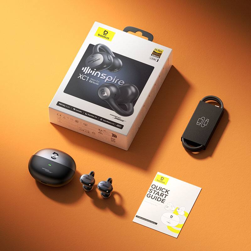 Baseus Inspire XC1 Clip on Earbud Headphones, Sound By Bose