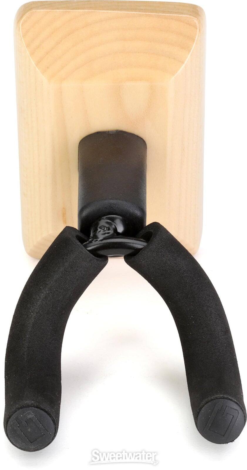 Angle. Gator Frameworks - Wall-Mounted Ukulele and Mandolin Hanger with Maple Finish Mounting Plate and Padded Yoke - Maple.