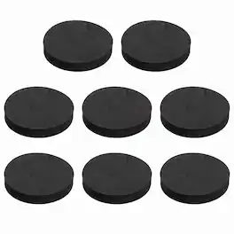 Unique Bargains - Single Sided Speaker Isolation Pads 70x12mm Round EVA Acoustic Foam Anti-Vibration Feet for Speaker Subwoofer, 8pcs - Black