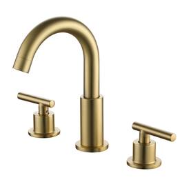 8 in. Widespread 2-Handle Mid-Arc Bathroom Faucet with Valve and cUPC Water Supply Lines