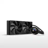 NZXT - Kraken Plus 280mm Radiator CPU Liquid Cooler (2 x 140mm F140P Fans) with 1.54" Square LCD - Black - Front_Zoom