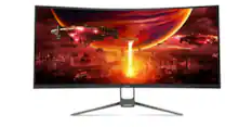 Front. Acer - Nitro Premium Gaming Monitor 34” Curved QHD 180Hz 1ms FreeSync (DisplayPort, HDMI) - Black - Black.