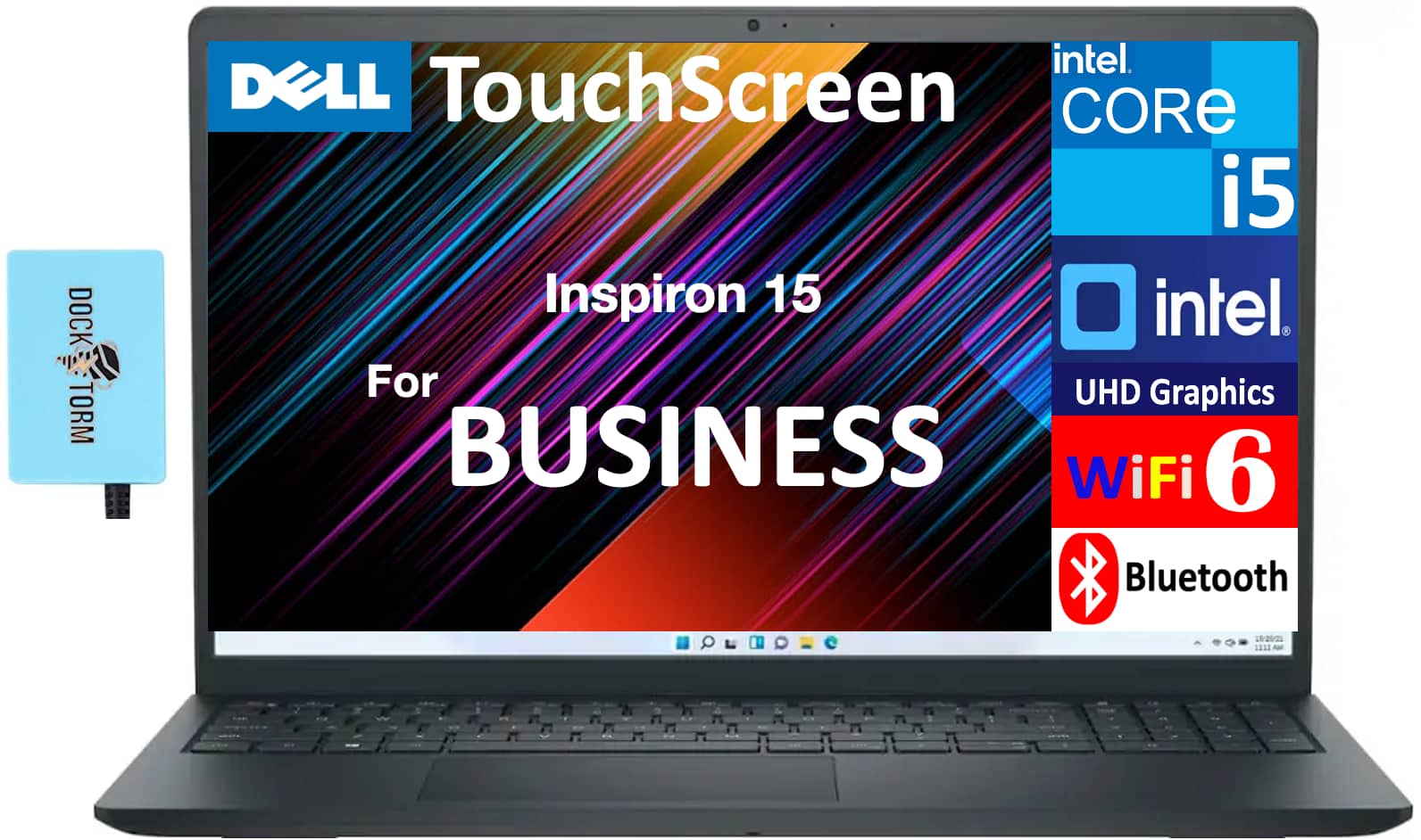 Dell - Inspiron 15 Laptop 15.6 FHD (Intel i5-1334U, 16GB DDR4, 512GB M.2 PCIe SSD, Intel UHD, Win 11 Pro) w/USB Hub - Black