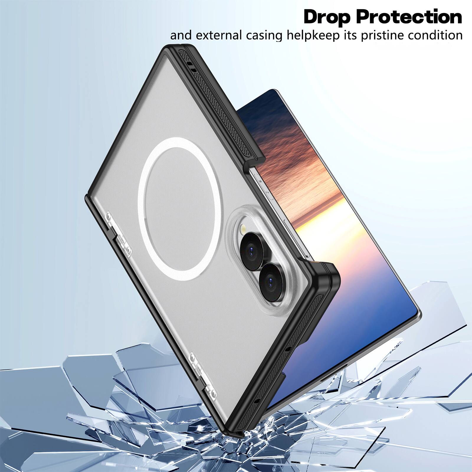 Drop Protection and external casing help keep its pristine condition