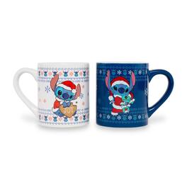 Disney - Lilo & Stitch Holiday Sweaters Ceramic Mugs | Set of 2 - Blue
