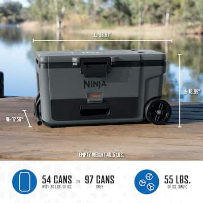 Ninja FrostVault 65 qt. Wheeled Cooler with Cold Dry Zone Ninja FrostVault 65 qt. Wheeled Cooler with Cold Dry Zone