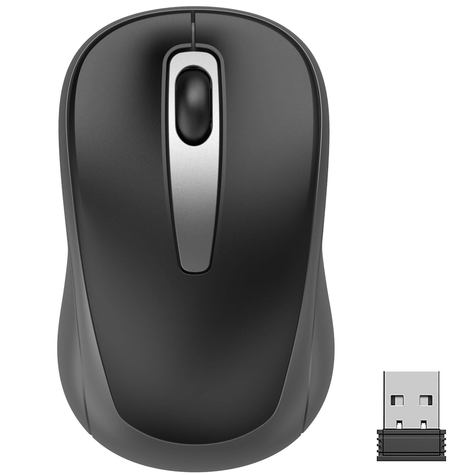 Cozy Serene Wireless Mouse Silent USB Black For Portable Computer 2.4g ...