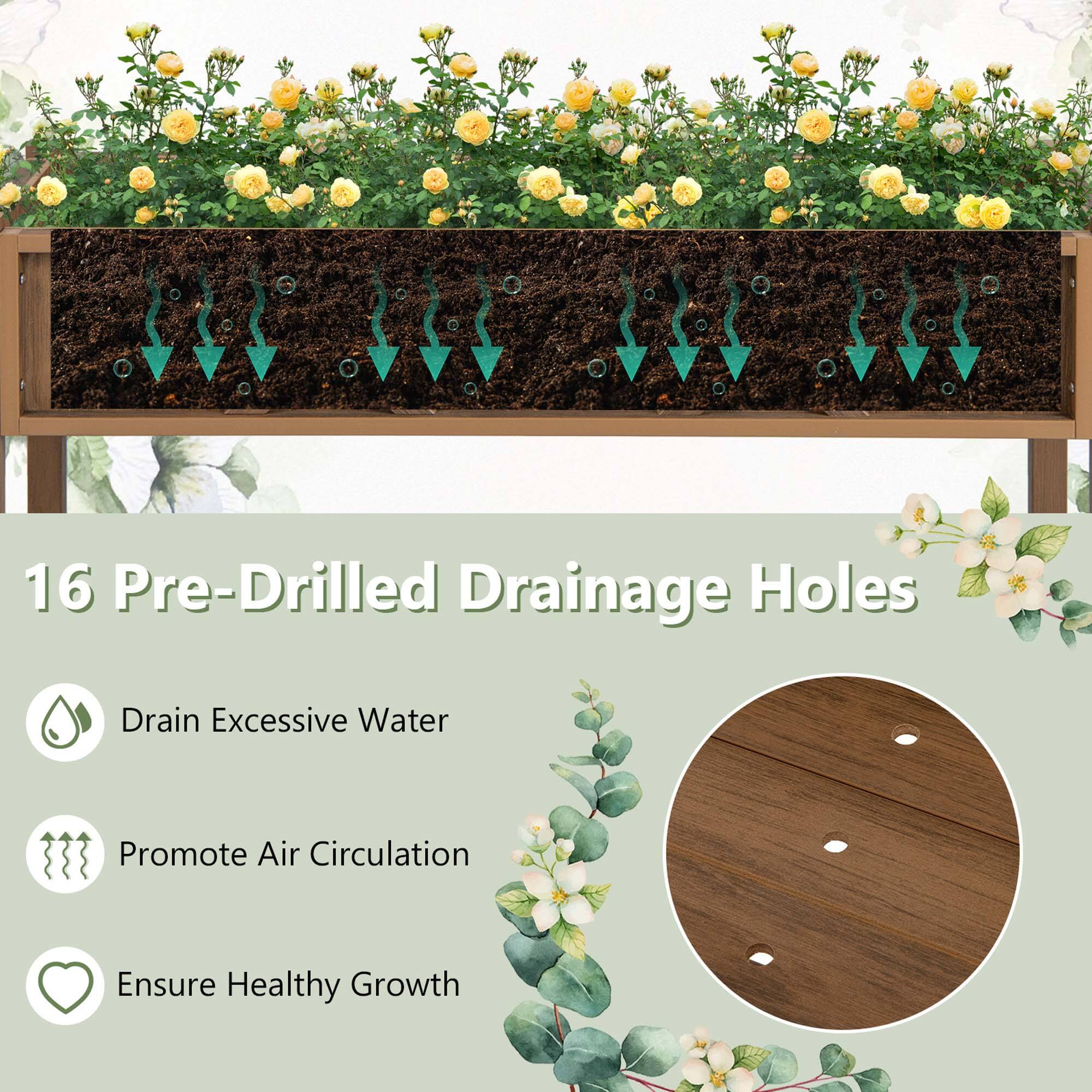 16 Pre-Drilled Drainage Holes Drain Excessive Water Promote Air Circulation Ensure Healthy Growth