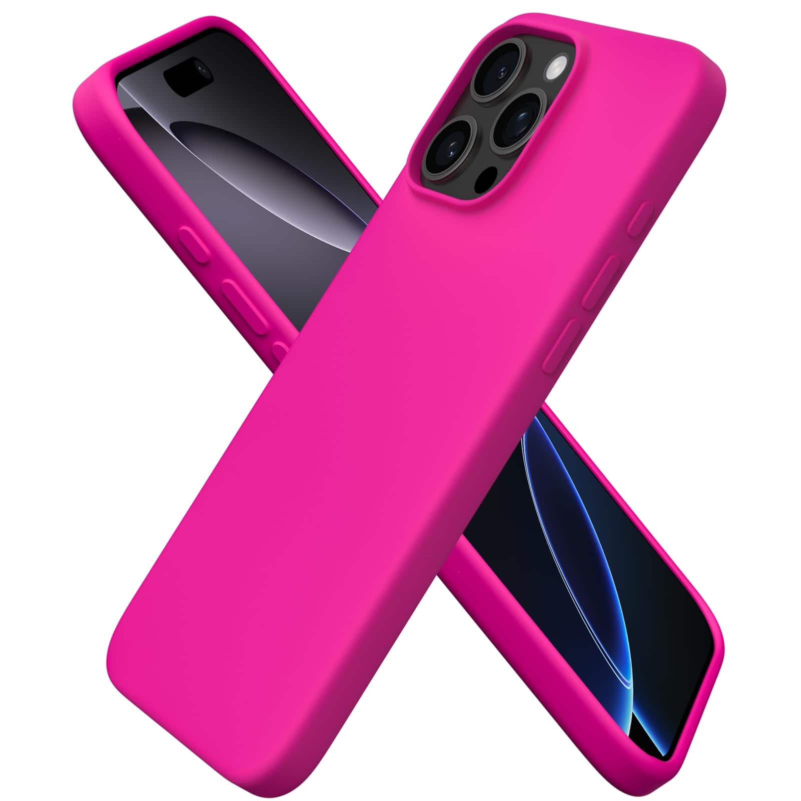 Front. Ornarto - ORNARTO Designed for iPhone 16 Pro Max Case 6.9", Liquid Silicone Full Covered Protective Case-Berry Pink - Berry Pink.