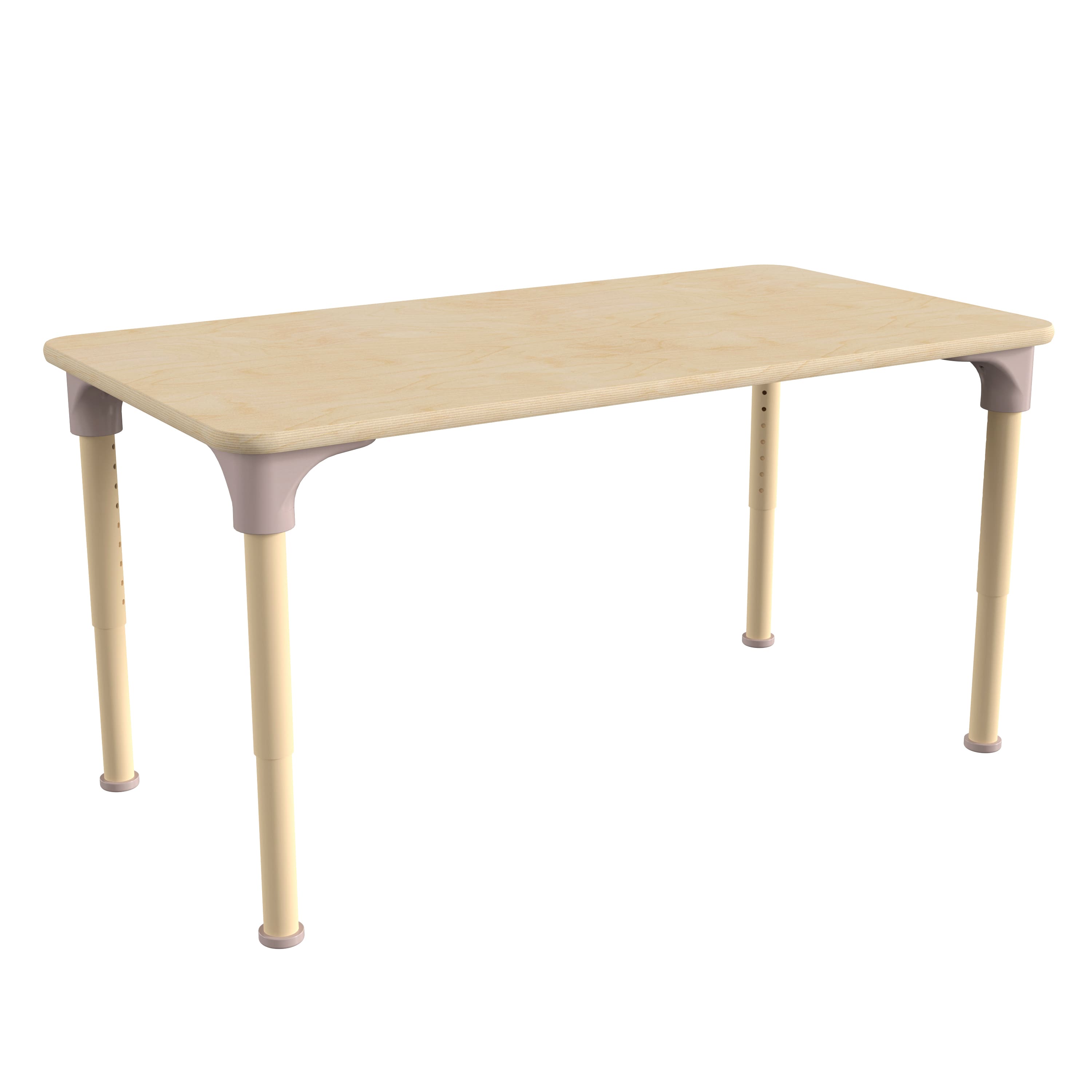 "Flash Furniture - Bright Beginnings 23.5"" x 47"" Commercial Grade Wooden Rectangle Adjustable Height Classroom Activity Table - Metal Legs - Natural" price history on PriceWatchPro