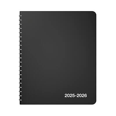 Front. Staples - 2025-2026 8" x 11" Academic Monthly Planner - Black.