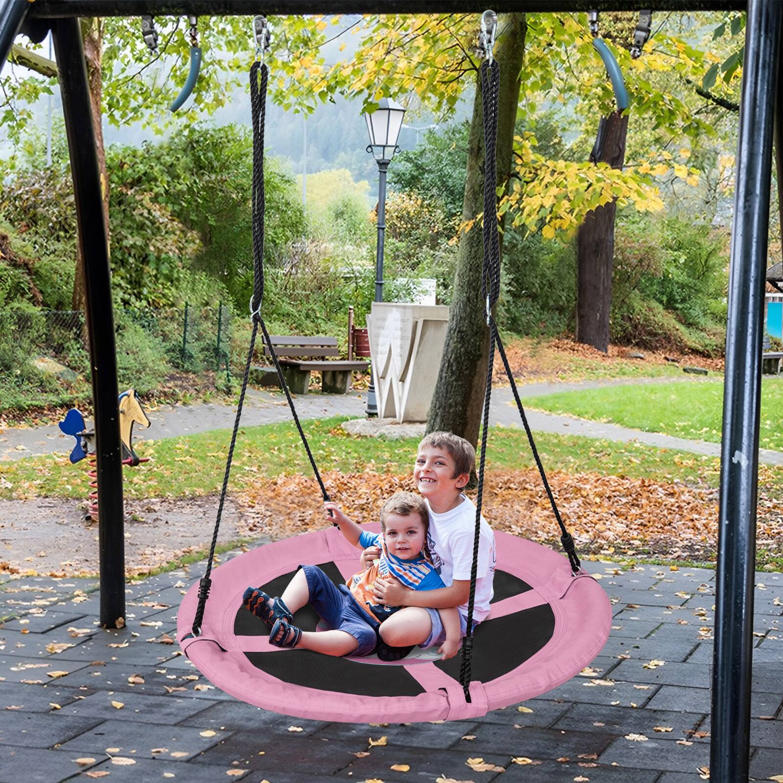 Alt View 3. Costway - Costway 40" Flying Saucer Tree Swing Indoor Outdoor Play Set Swing for Kids - Pink Unicorn.