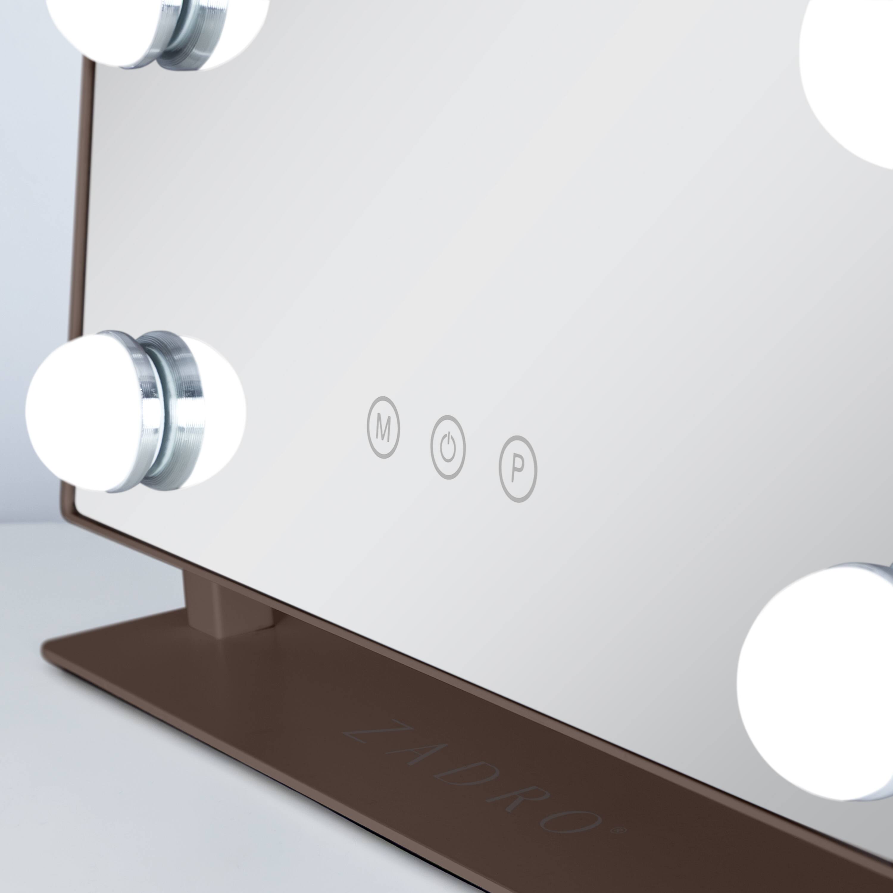 Alt View 4. Zadro - Zadro Scalloped Edge Hollywood LED Vanity Mirror 12" x 19" - Chocolate.