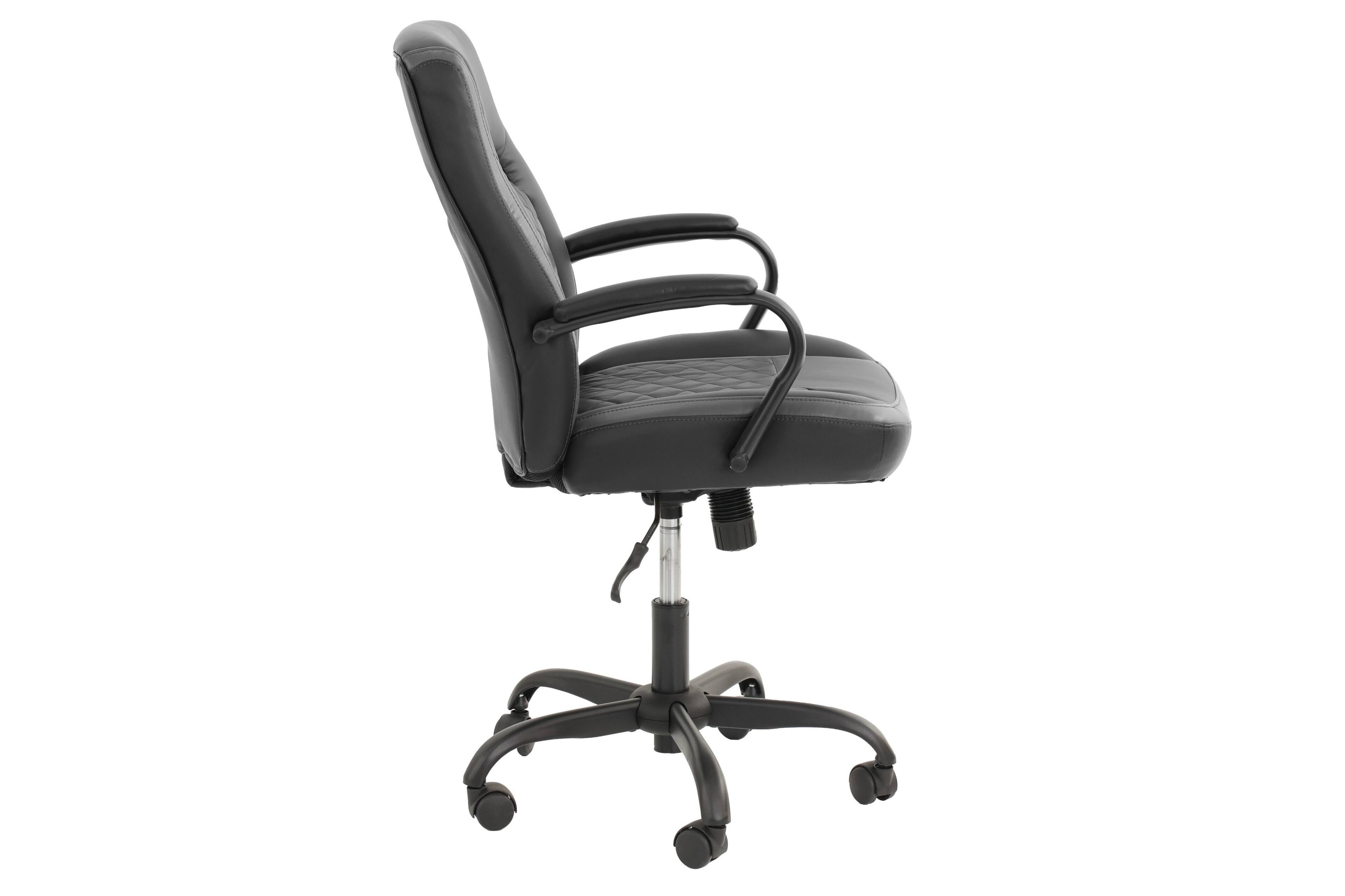 Alt View 4. Spaco - Spaco Faux Leather Executive Office Chairs Unique Design Ergonomic Design Casters Plush Padded Chair with Arms - Black+Grey.