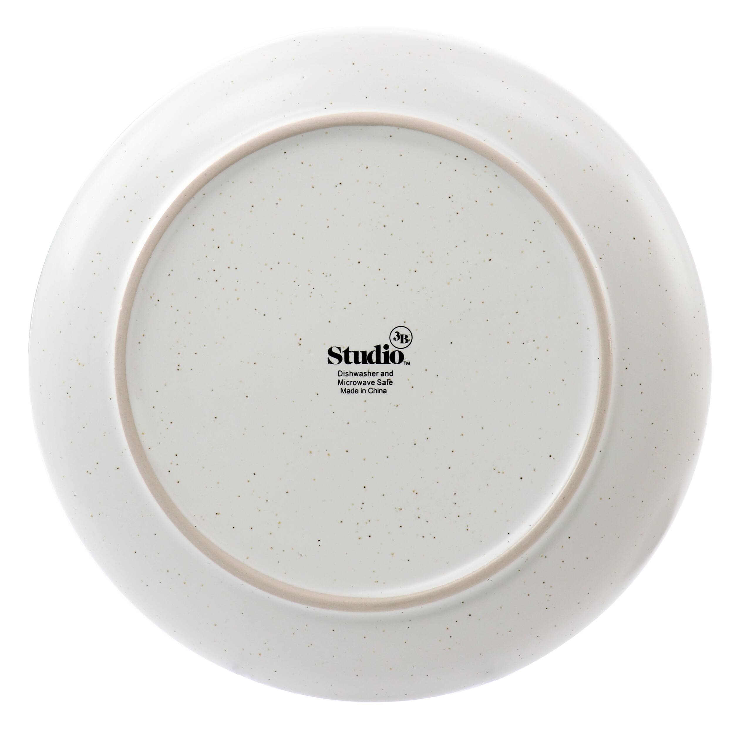 The text on the image reads "Studio - Dishwasher and Microwave Safe Made in China".