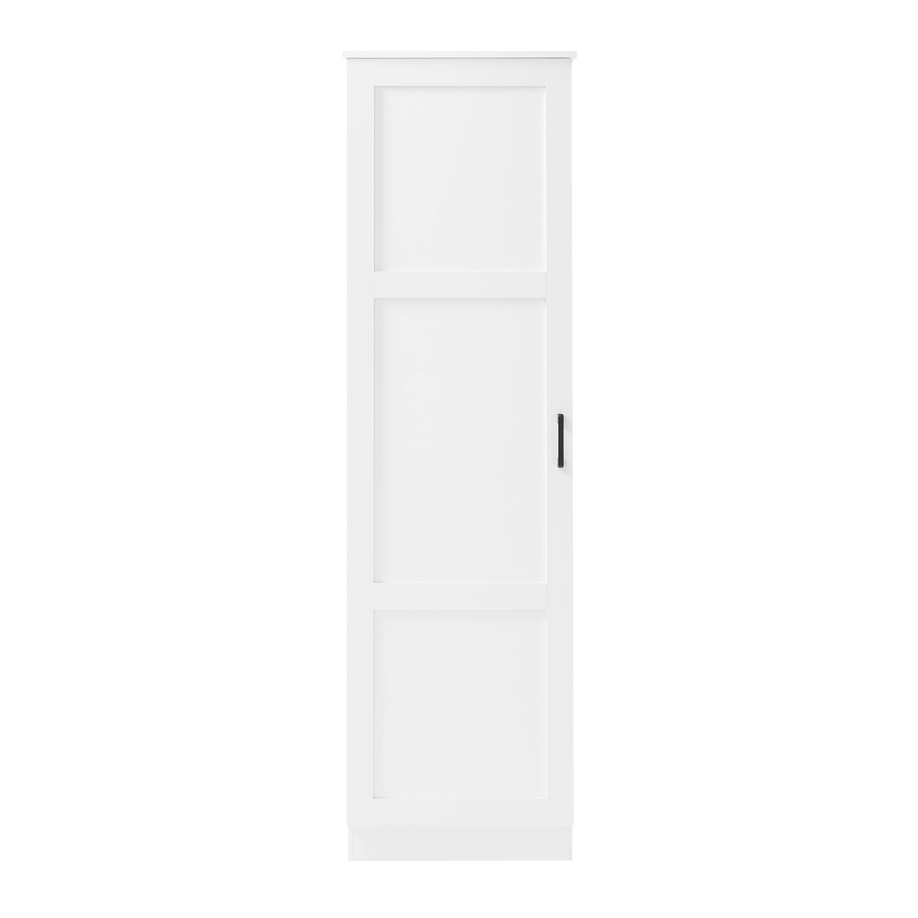 Alt View 6. Loheer - Loheer White Bathroom Storage Cabinet Freestanding Single Door Organizer with Adjustable Shelves for Office MDF - White.