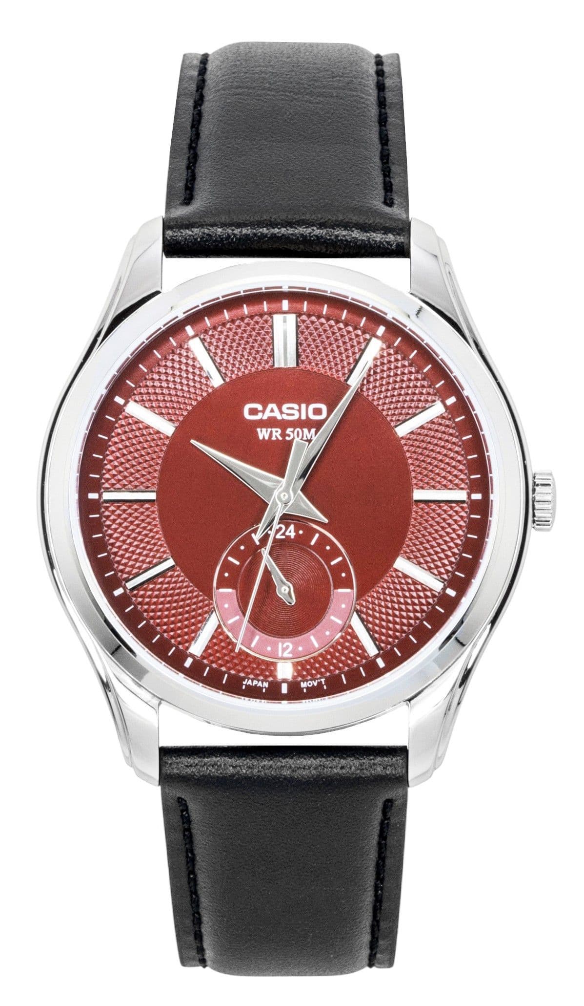 Casio | | Analog Leather Strap Dial Quartz MTP-B315L-4AV Men's Watch | Red | Best Buy