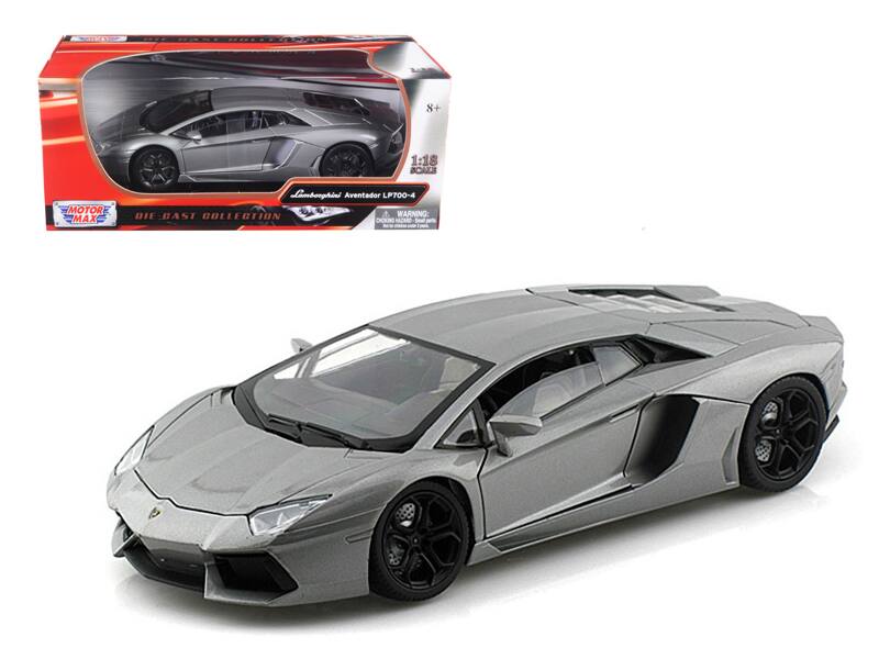 Lamborghini Aventador LP700-4 1/18 Diecast Model Car by Motormax - Gray Metallic