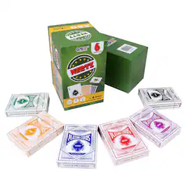 GSE Games & Sports Expert - 6-Deck Multi-colored Nertz Playing Cards Game for Poker, Blackjack, Rummy, Go Fish, Bridge