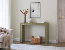 Kings Brand Furniture - Turlock Wooden Console Table, Minimalist Sofa Table, Side Table, Entryway Table and Display Table - Medium Yellow