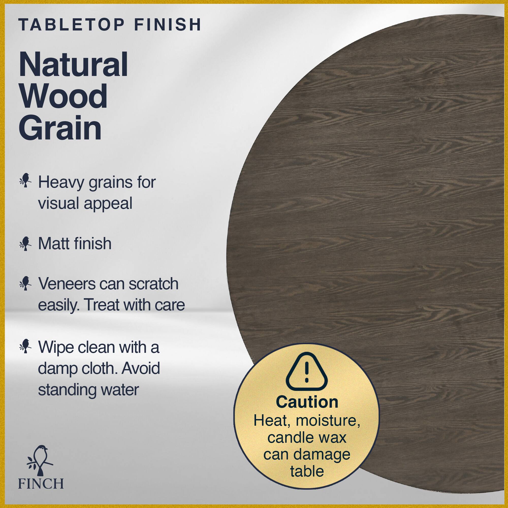 Alt View 12. Finch - Alfred Round Modern Farmhouse Rubberwood Table - Rustin Brown.