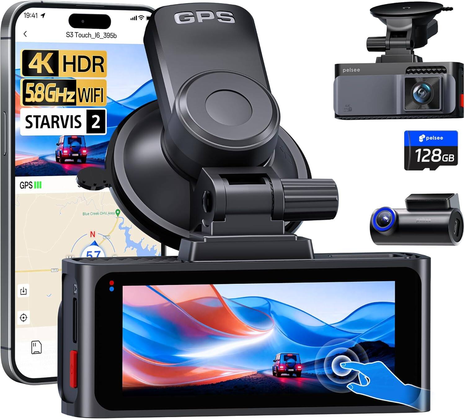19:41 S3 Touch_16_395b 4K HDR 58GHz WIFI STARVIS 2 GPS pelsee AK pelsee 128GB GB GPS Blue Creek CHV Anea 2088 N 57 187