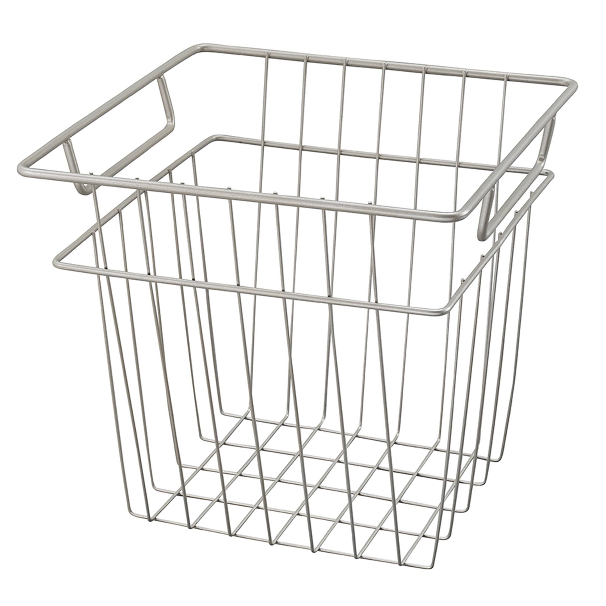 Alt View 1. ClosetMaid - ClosetMaid Cubeicals 10.7"W x 10.2"H Steel Wire Storage Bin w/Handles, Nickel - Nickel.