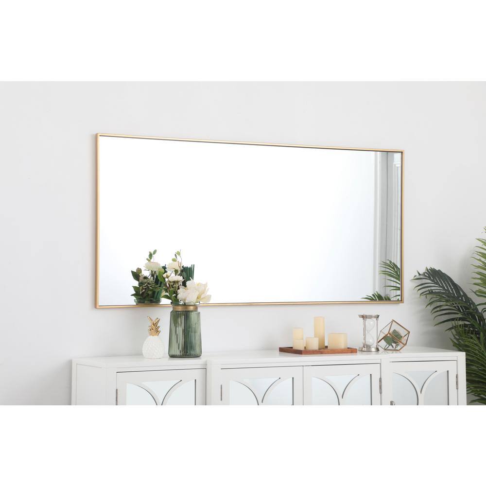 Alt View 8. Elegant Decor - Metal frame rectangle mirror 30 inch in Brass - Brass.