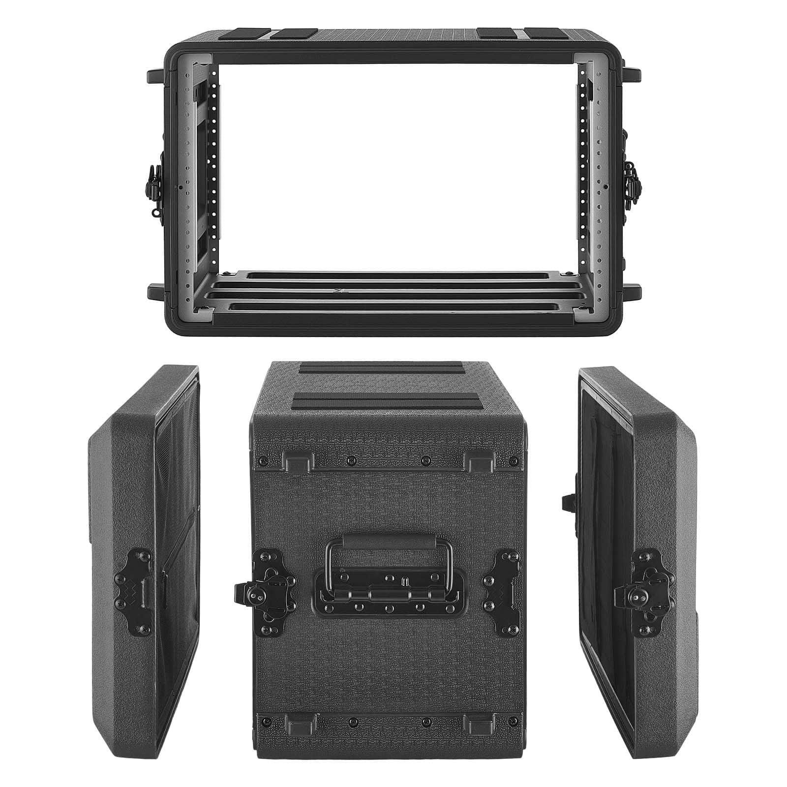 VEVOR - 6U Rack Case, 12 in Depth, Rackmount Flight Case Shallow Rack with Microphone Compartment, Polyethylene Construction - Black price history on PriceWatchPro