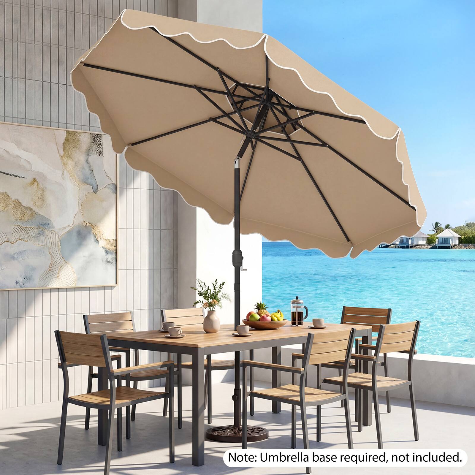 Note: Umbrella base required, not included.
