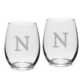 Jardine - Northwestern Wildcats 15oz. 2-Piece Stemless Wine Glass Set - Multicolor