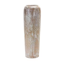 BreeBe - Wood Floor Vase 18.25"H - White, Brown