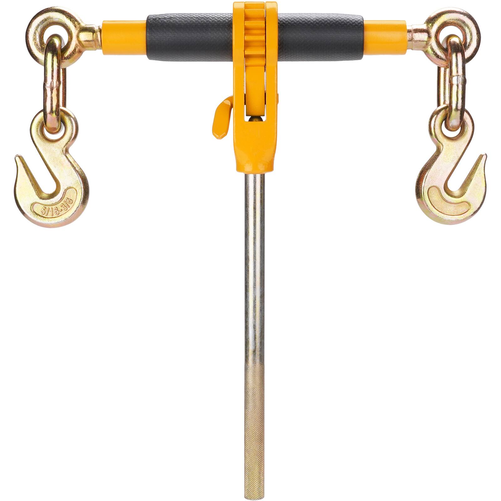Alt View 5. VEVOR - Ratchet Chain Binder, 5/16"-3/8" Heavy Duty Load Binders, with G80 Hooks 7,100 lbs Secure Load Limit - Yellow,Black.