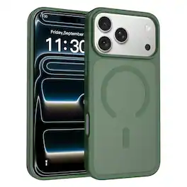 UUCOVER - Magnetic Case for Apple iPhone 18 Pro Max,Shockproof TPU+PC Translucent Matte Case Compatible with MagSafe Slim Cover - Darkgreen