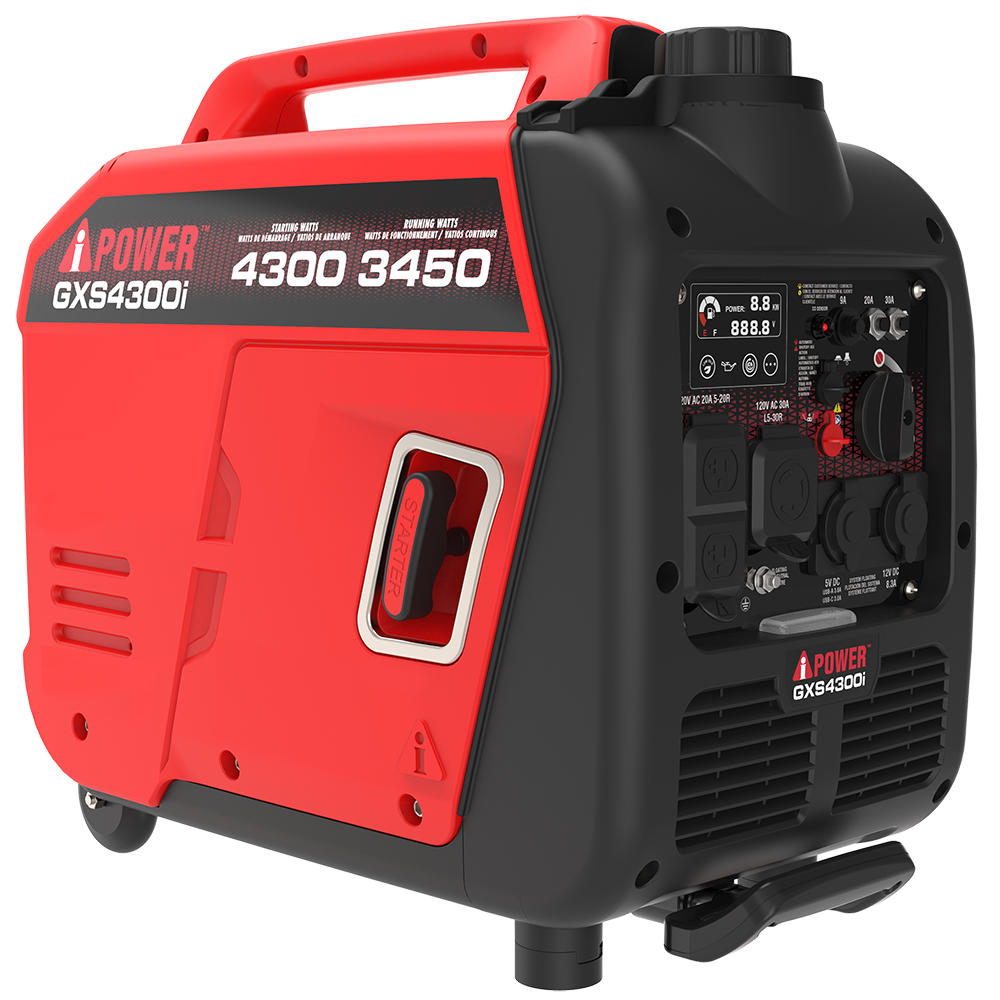 Starting Watts: 4300  
Running Watts: 3450  
Model: GX54300i  
Power: 8.8  
888.8  
20A AC 120V 20A  
120V AC 60Hz  
5V DC 2.1A  
12V DC 6.3A  
VAC2985-20  
50A  
20A  
STARTER W