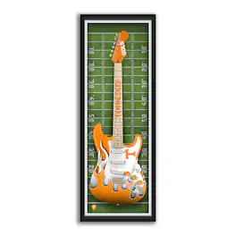 Sporticulture - Tennessee Volunteers 14" x 37" Electric Guitar Framed Art Print - Orange