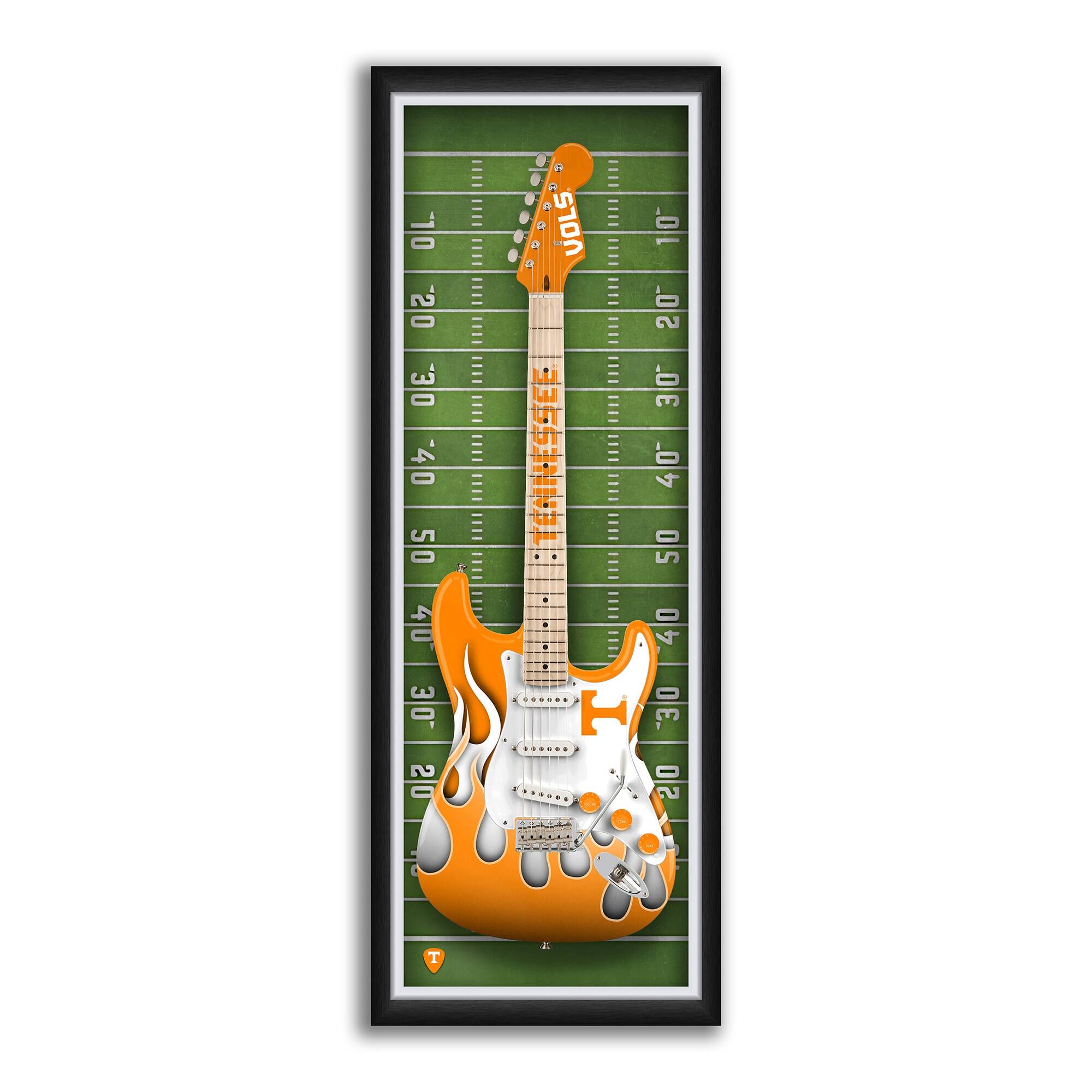 Tennessee Volunteers 14" x 37" Electric Guitar Framed Art Print