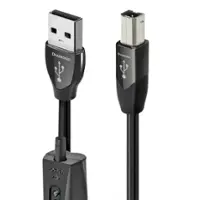 AudioQuest - Diamond USB-A > B 9.8' Digital  High-Definition Audio Cable with USB-A to USB-B Connectors - Silver on Black - Front_Zoom