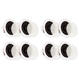Theater Solutions by Goldwood - TS50C in Ceiling Speakers Surround Sound Home Theater 4 Pair Pack - Paintable White