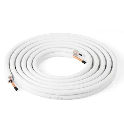Front. Costway - Costway 25 FT Air Conditioning Copper Tubing Hose Extension for Mini Split AC Includes 1/4 inch & 1/2 inch O.D. pipes - White.
