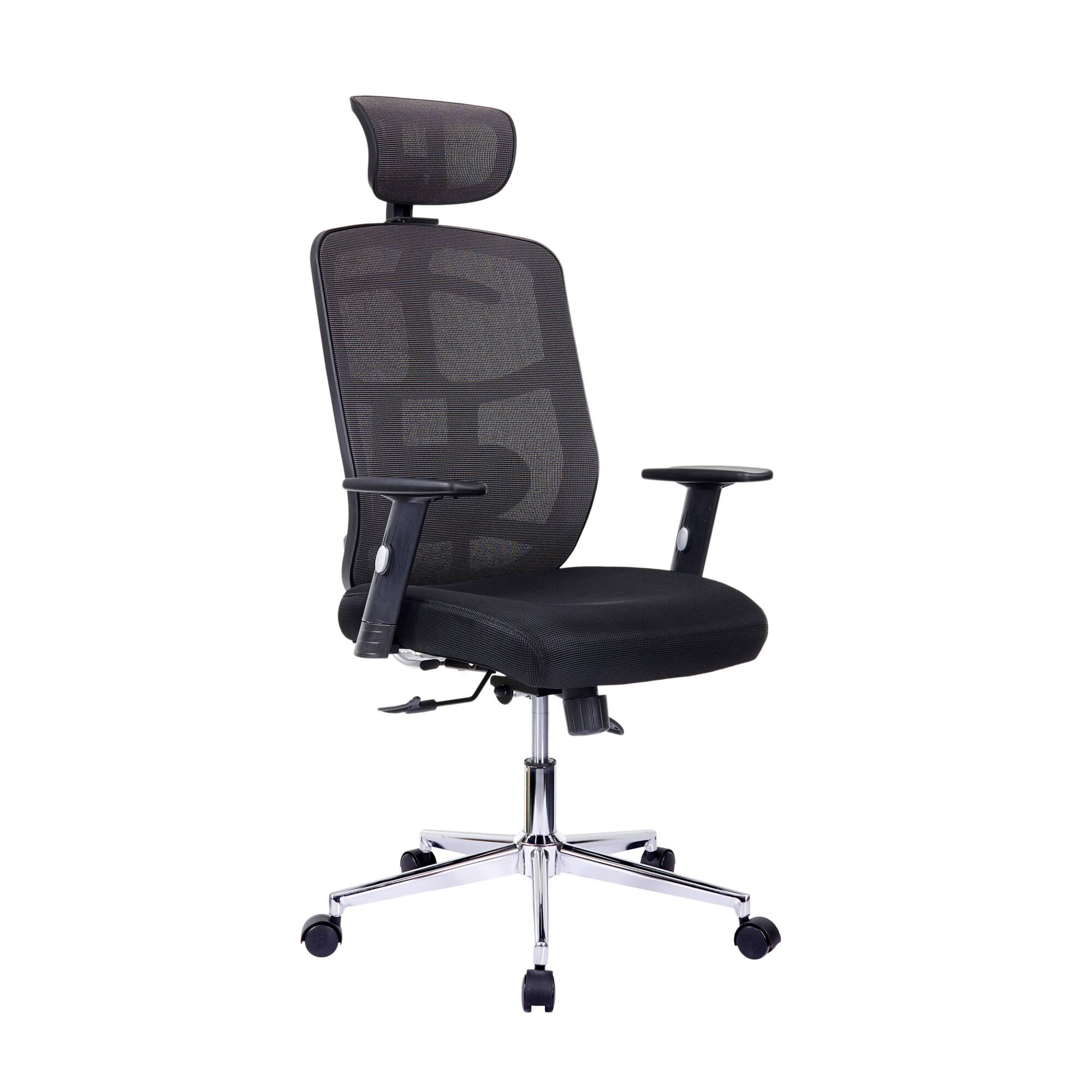Angle. GOODSILO - High Back Executive Mesh Office Chair with Adjustable Lumbar Support and Chrome Base - Black.
