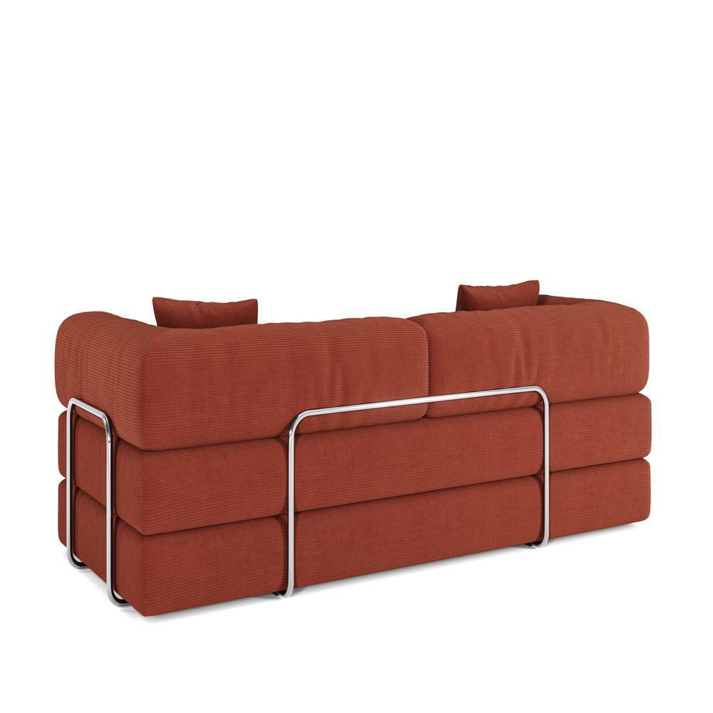 Alt View 9. Kadyn - 78.8" Modular Floor Sofa, Convertible Pudding Block Design with Armrests, Compression Packaging, Orange - Orange.