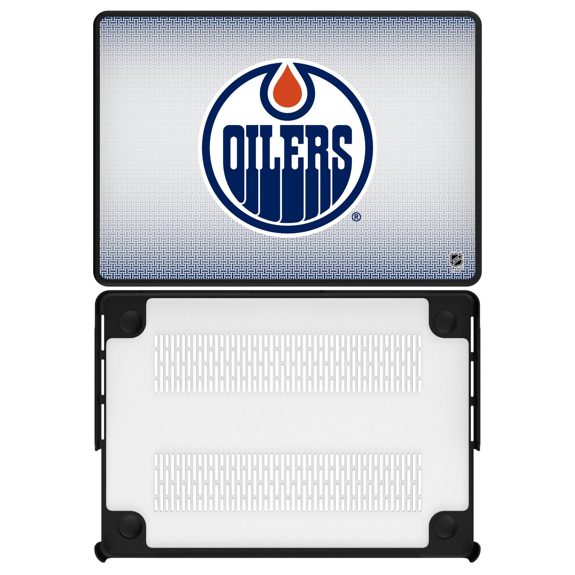 Front. Keyscaper - Edmonton Oilers Linen MacBook Case - Pro 13 in - Multicolor.