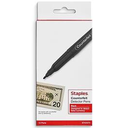 Staples - Counterfeit Pens, 12/Pack - Black