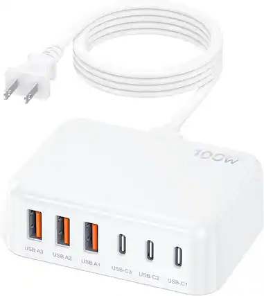 100W GaN
USB A3 USB A2 USB A1 USB-C3 USB-C2 USB-C1